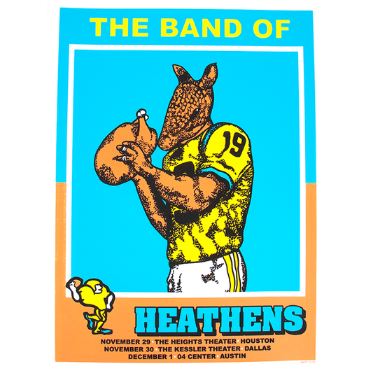 Football player armadillo 2019 Thanksgiving poster The Band of Heathens 